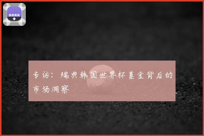 专访：瑞典韩国世界杯基金背后的市场洞察